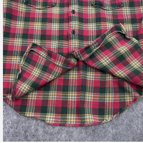 RRL Double RL Shirt Mens Medium Red Plaid Fannel Thick Workshirt Ralph Lauren - Picture 12 of 13